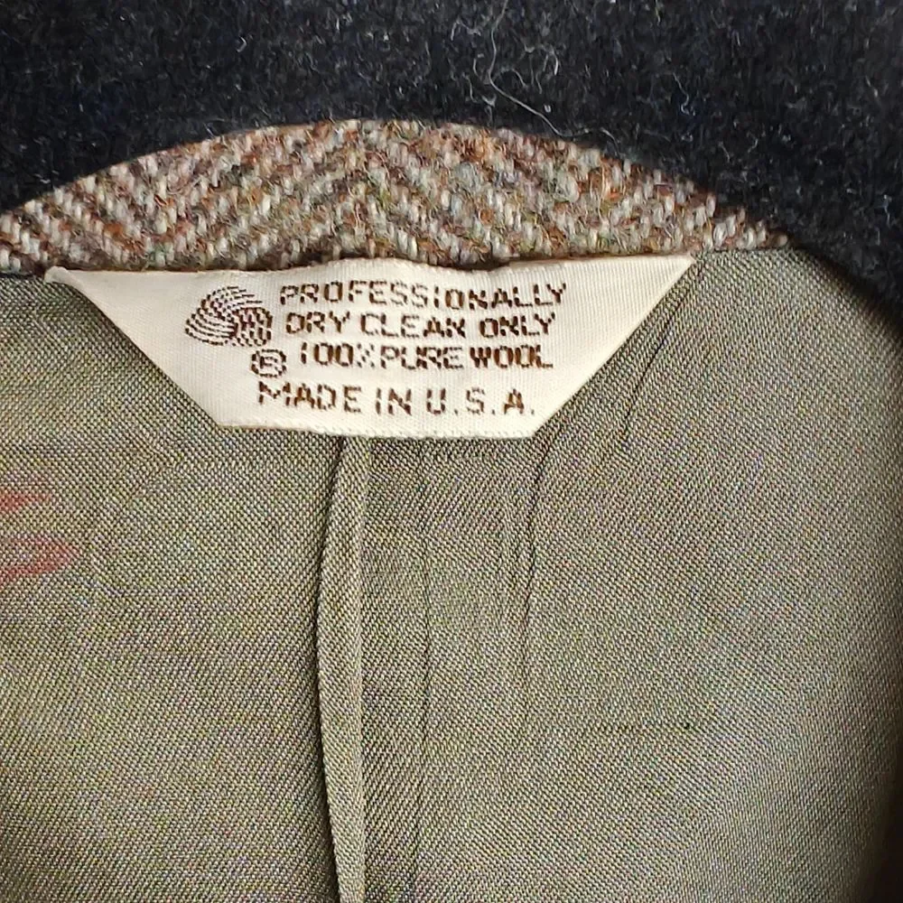Vtg USA Cross and Winsor 100%Wool Elegant Brown Men's Blazer Jacket